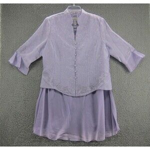 Drapers and Damons Jacket Shirt Skirt Womens 18 Set Lavender Floral Vintage Y2K